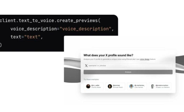 ElevenLabs Releases AI-Powered Voice Design API and X to Voice Features