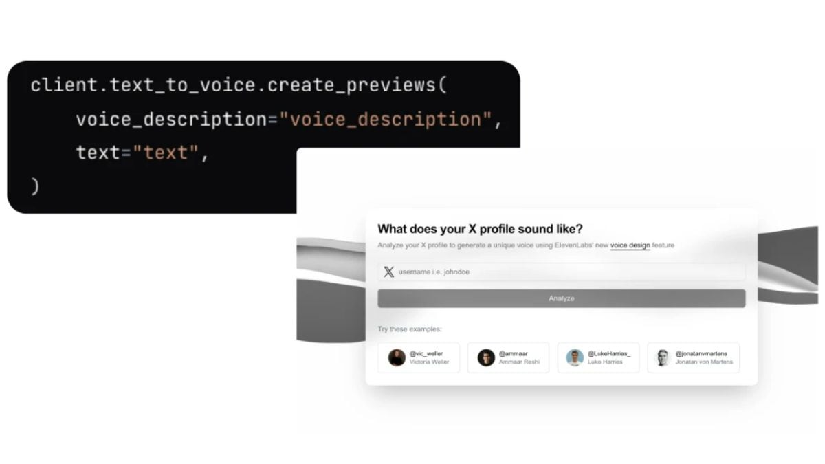 ElevenLabs Releases AI-Powered Voice Design API and X to Voice Features