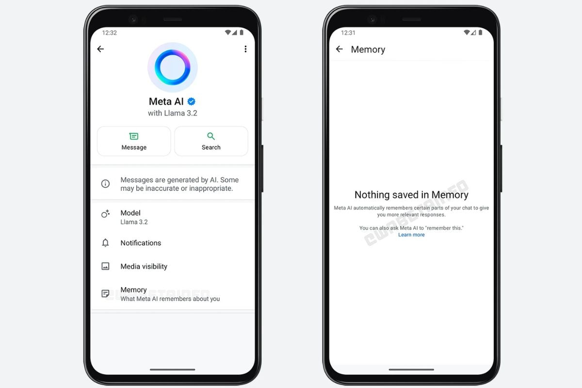 व्हाट्सएप मेटा एआई मेमोरी wabetainfo व्हाट्सएप मेटा एआई फीचर