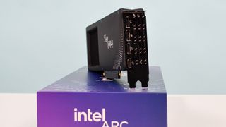 The video output ports on the Intel Arc B580