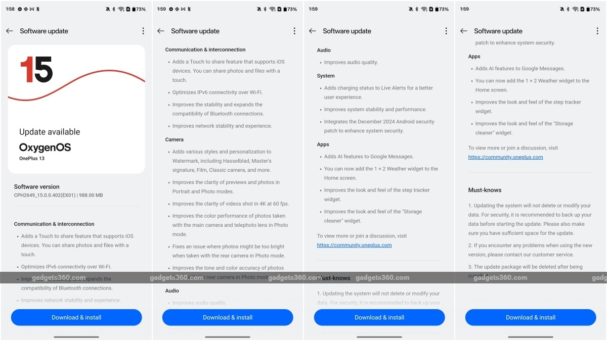 गैजेट्स 360 वनप्लस 13 वनप्लस के लॉन्च के बाद वनप्लस 13 सॉफ्टवेयर अपडेट